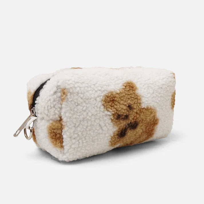 حقيبة أدوات تجميل عصرية | حقيبة مستلزمات شخصية بتصميم تيدي دريم للجنسين | حقيبة سفر من الصوف الناعم