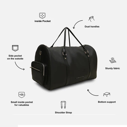 Modish Carry | Black Duffle Bag – Durable Travel Bag for Everyday Use