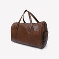 Modish Carry | Sac de voyage unisexe en cuir végétalien marron café, style tendance et patrimonial