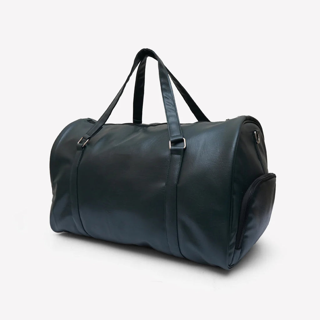 Modish Carry | British Green Unisex Synthetic Leather Travel & Gym Bag