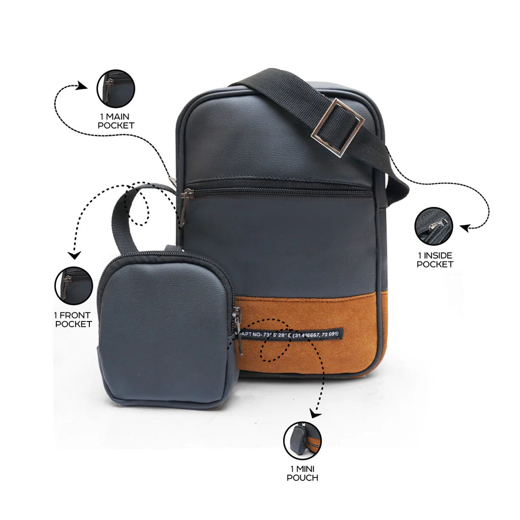 Modish Carry | Tokyo Urban Crossbody Bag – Unisex Tech Sling w/ AirPods Pouc