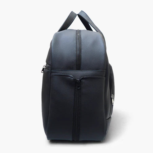 حقيبة سفر أنيقة | حقيبة سفر احترافية للجنسين من الجلد النباتي، لون أسود، طراز Glide Mode