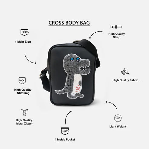 Modische Tragemöglichkeiten | Dino Street-Sling – Unisex-Umhängetasche &amp; Kompakt-Sling